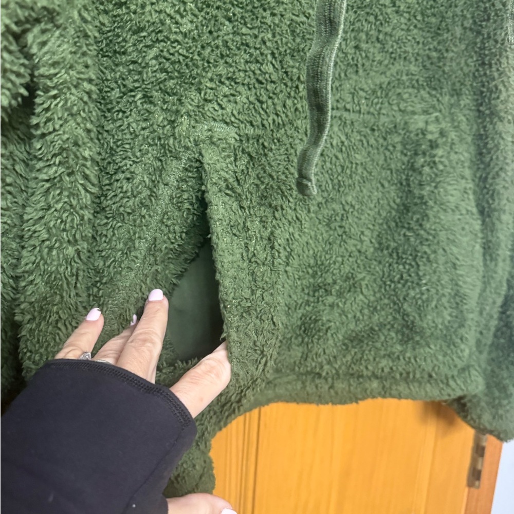 Free People Olive Green Sherpa Jacket - Picture 3 of 7